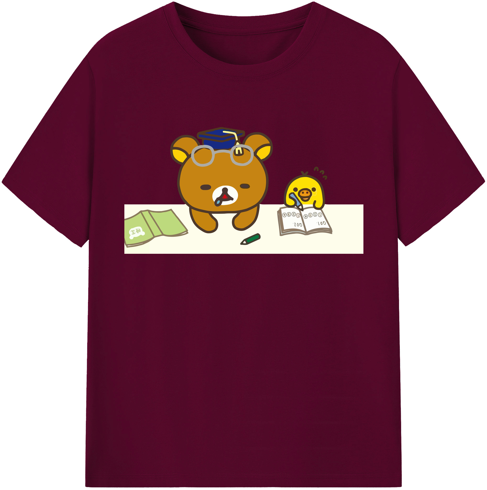 （画像用） リラックマ リラックマ キイロイトリ Rilakkuma Korilakkuma Kiiroitori レディースカジュアルプリントTシャツ（綿100％）
